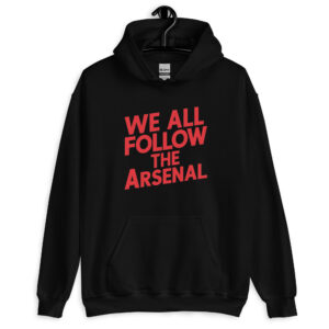 We All Follow the Arsenal – Bold Black/White Gooner Hoodie